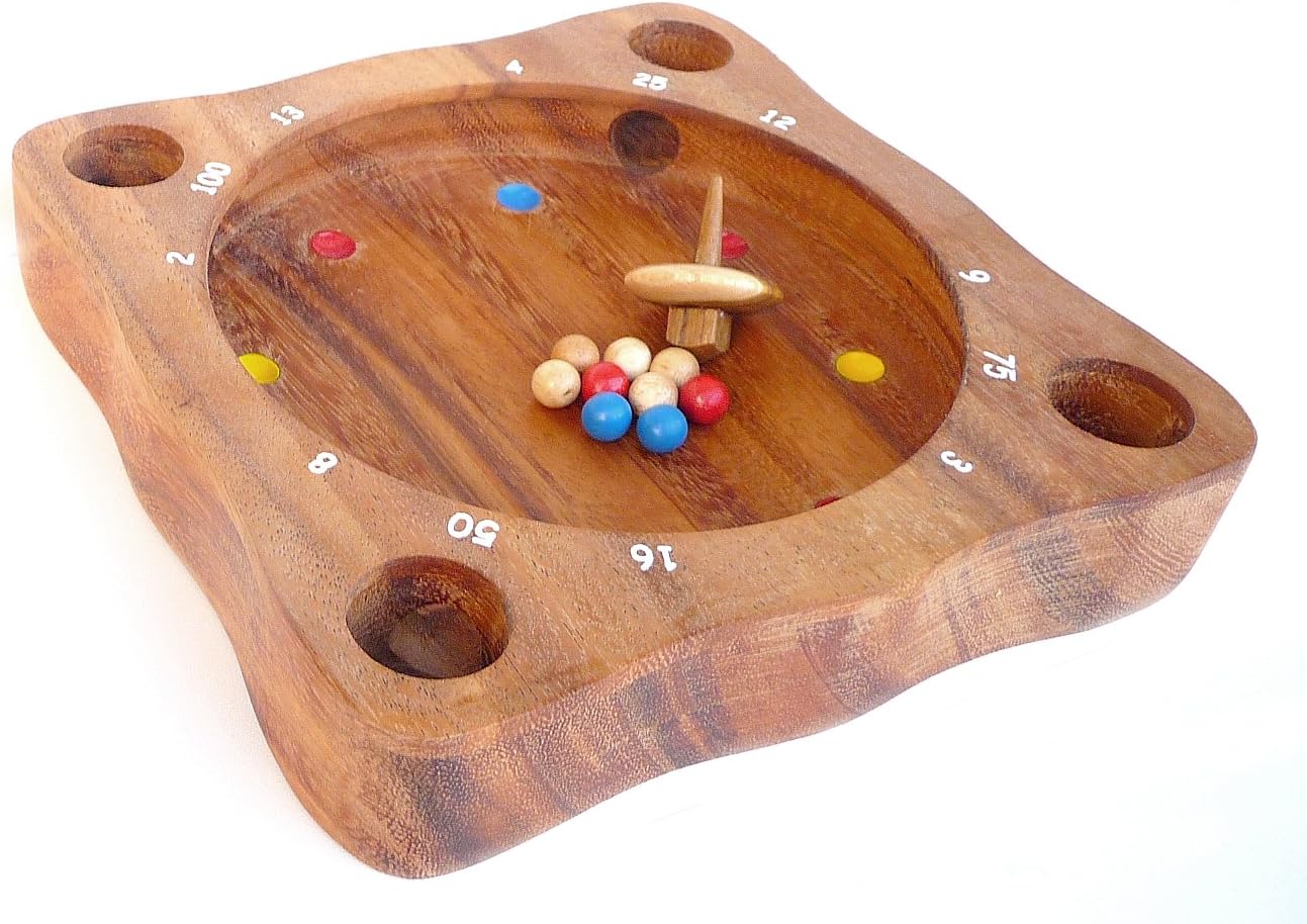 Logica Giochi Art. Tyrolean Roulette - Roulette in Teak Fine Wood - Multiplayer Board Game