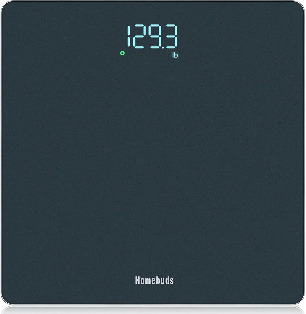 HOMEBUDS Digital Weight Scale 400lb/182kg Blue, 0.1lb Increments