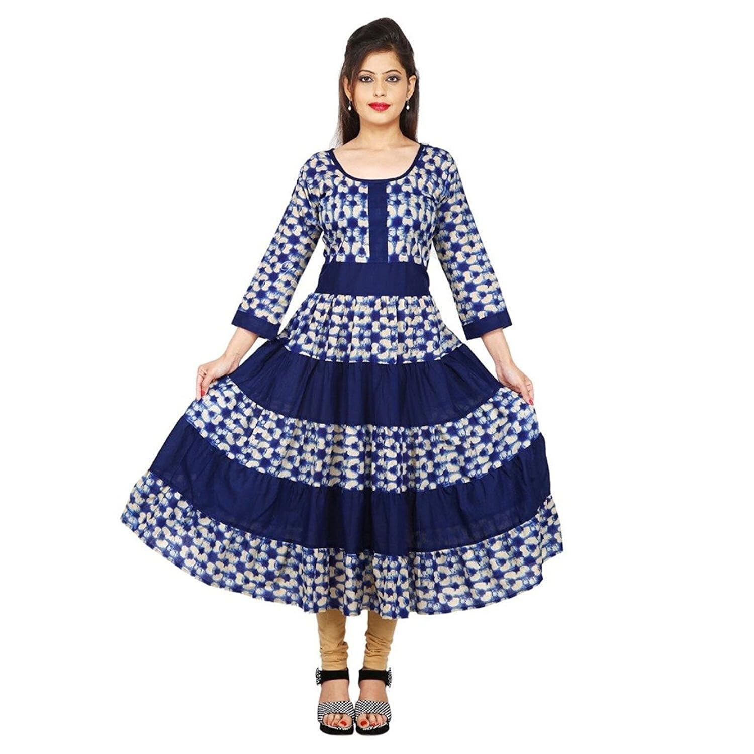 anjushree choice women's cotton printed anarkali kurti (asc048bprintedtyre_s-xxxl _blue_ xx-large)