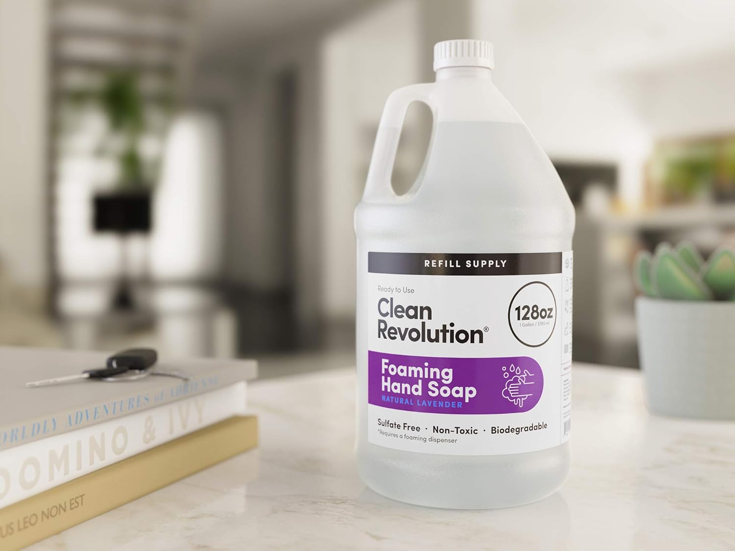 Clean Revolution Foaming Hand Soap Refill Supply Container. Ready to Use Formula. Natural Lavender Fragrance, 128 Fl. Oz: Health & Personal Care