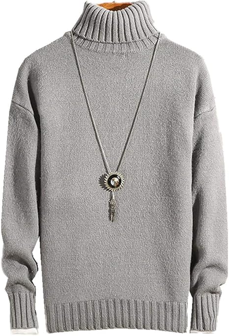 Amazon Gaosa メンズ 長袖 スリム セーター タートルネック ハイネック 無地 長袖 おしゃれ 通勤 通学 秋 冬 S 5 グレー 1 セーター 通販