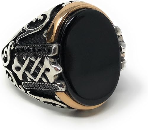 Kar 925k Sterling Silver Black Onyx Stone Men S Ring W Zircon Special Edition K61y Amazon Com