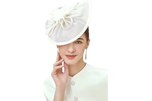 BABEYOND Tea Party Fascinator Hat for Women Kentucky Headwear Derby Pillbox Church Hat for Cocktail Wedding