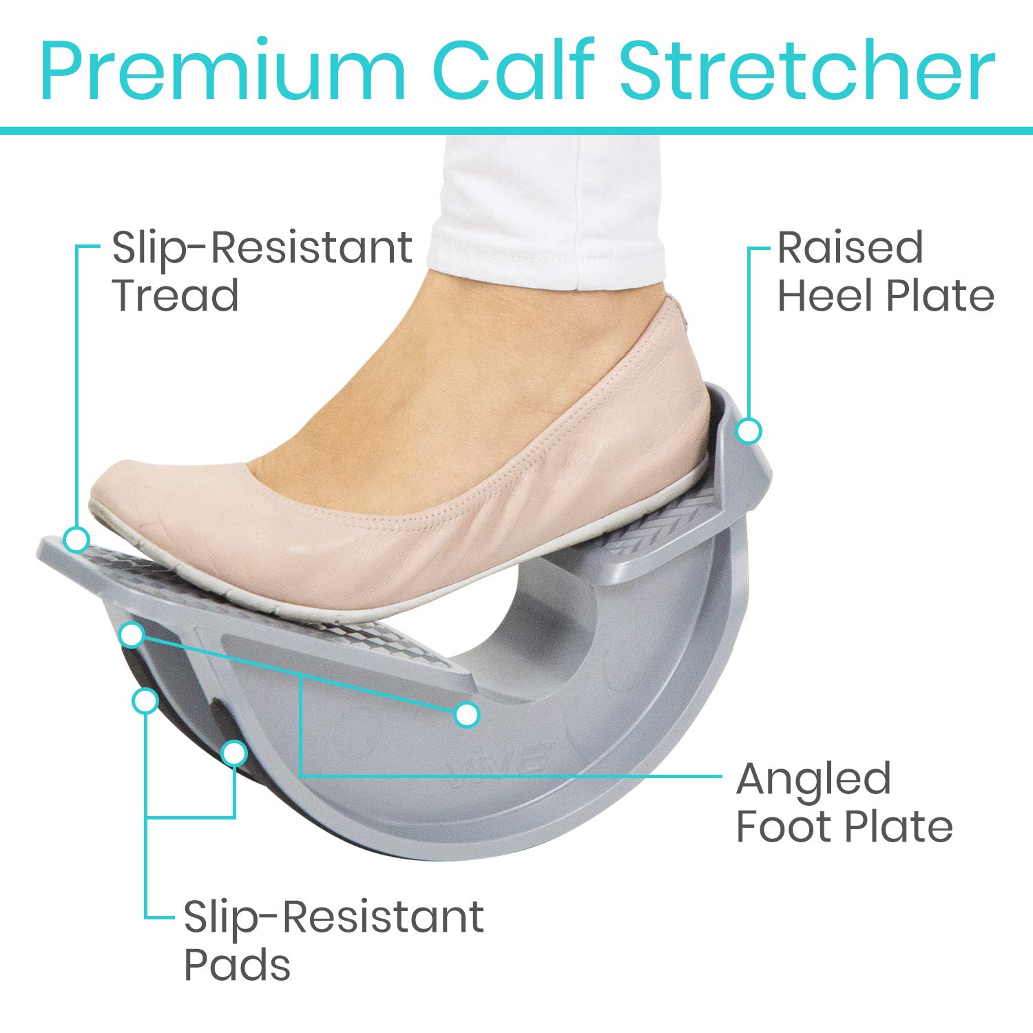 Vive Foot Rocker - Calf Stretcher for Achilles Tendinitis, Heel, Feet, Shin Splint, Plantar Fasciitis Pain Relief - Stretches Strained Leg Muscle - Ankle Wedge Stretch Improves Flexibility: Industrial & Scientific