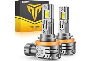 FAHREN Lot de 2 ampoules de phare à DEL H11, 1 200 % plus lumineuses, 60 000 lm, ampoules de phare H9 sans fil de taille 1:1,