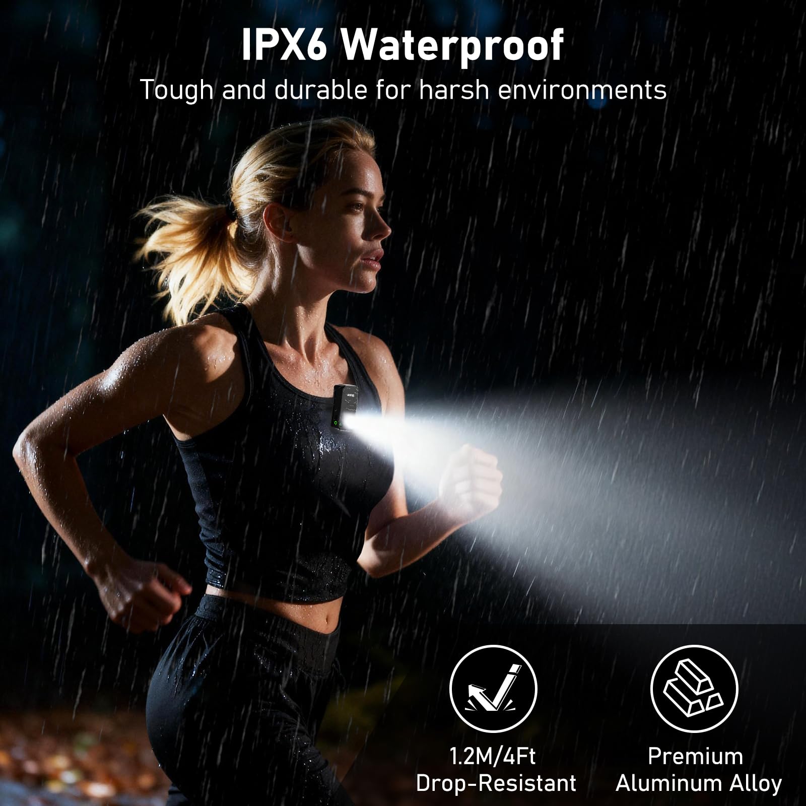 Blukar Taschenlampe LED Aufladbar, 800L Mini Clip LED Taschenlampen mit Flutlicht & Spotlicht & Rotlicht, EDC Hell Flashlight mit 5 Lichtmodi, Wasserdicht und Lange Dauer für Camping Outdoor Notfäll 7