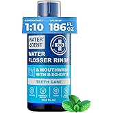 Concentrated Water flosser Rinse & Mouthwash | Add to Oral irrigator | Mint Flavor | When dilluted 186 fl.oz | Alcohol and Fluoride Free. Made in USA | Pack of 1 = 16.9 fl.oz WATER DENT
