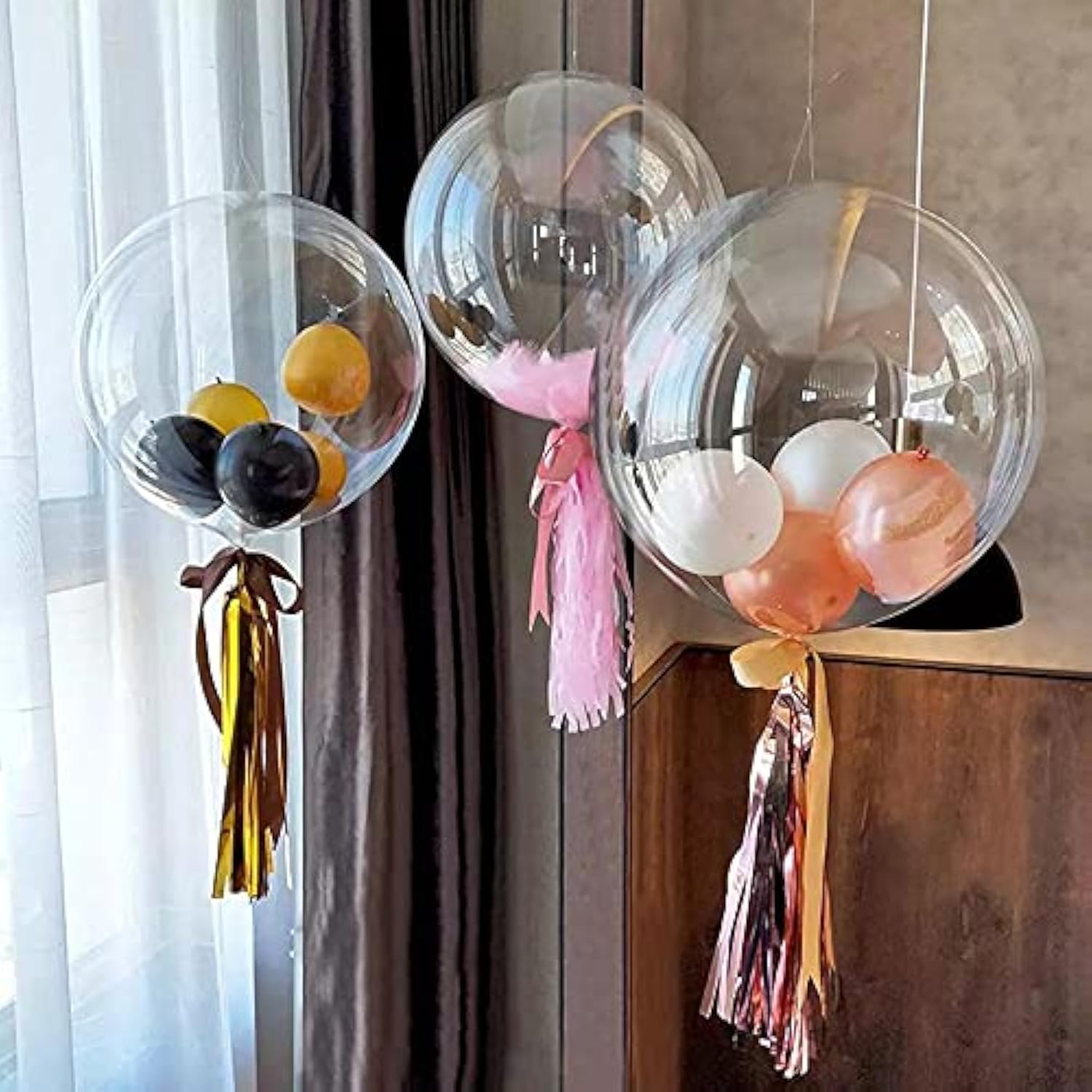 Transparent Globes Clear Balloon Inflatable Bobo Balloons 24" (Pack of 5)