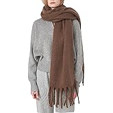 TYHOTULY Chunky Scarf for Women Winter Oversized Thick Warm Tassel Scarves Cold Weather Large Blanket Soft Warm Shawl Wraps