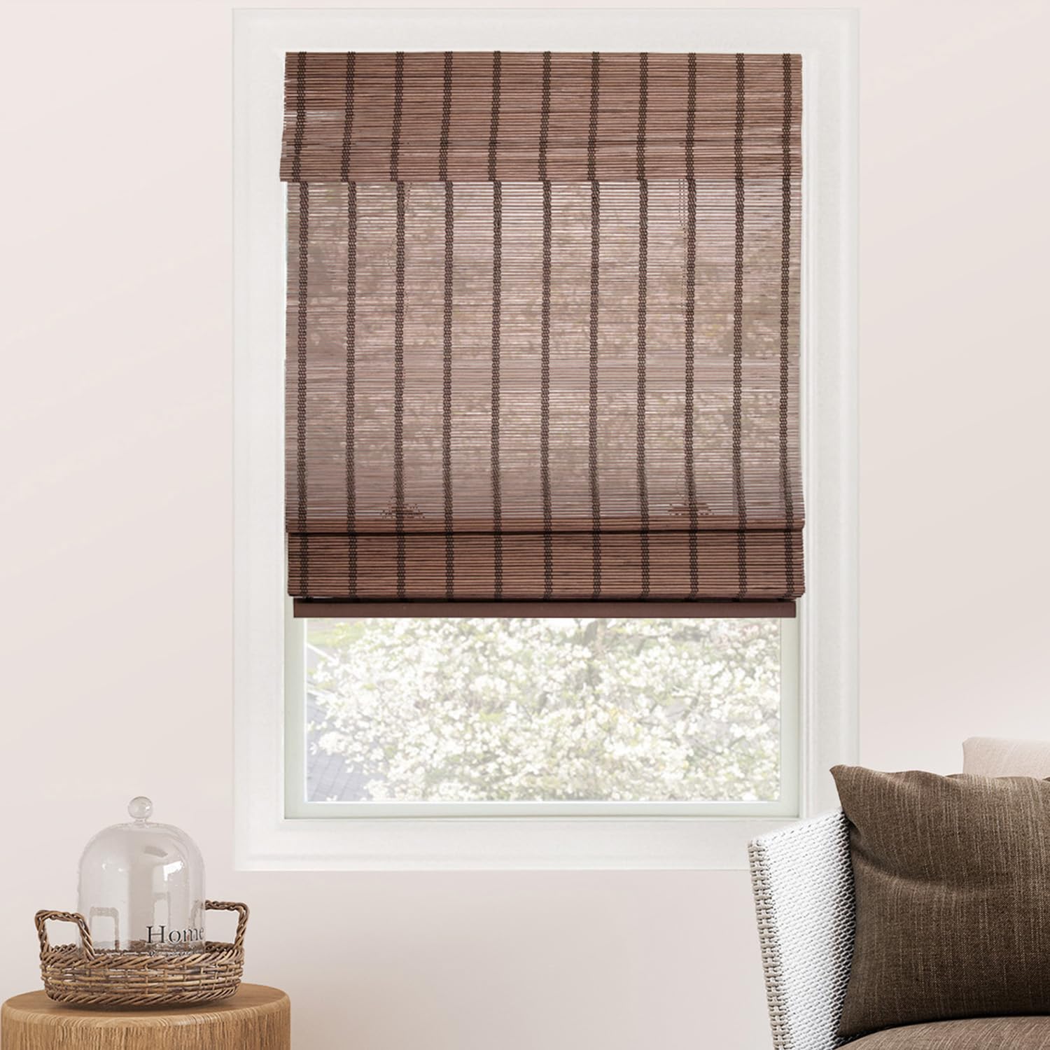 CHICOLOGY Home, Roman Bamboo Patio, Blinds, Window Shade, 36" W X 64" H, Bear