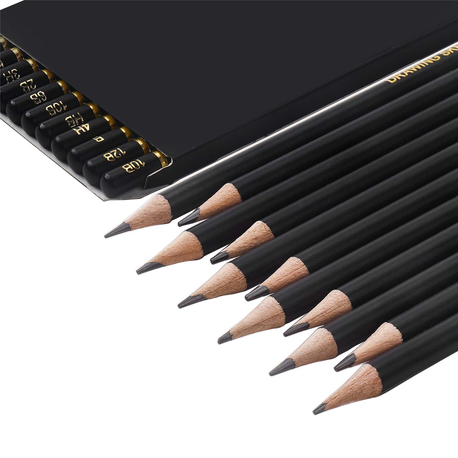 RVOGJP TAMATA Professional Drawing Sketching Pencil Set - 12 Pieces Art Graphite Pencils(12B - 4H), Ideal for Drawing Art, Sketching, Shading, for Beginners & Pro Artists