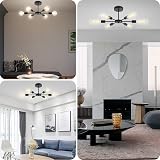 ANWIO 6 Light E27 Sputnik Ceiling Pendant Black Metal Chandelier view 7