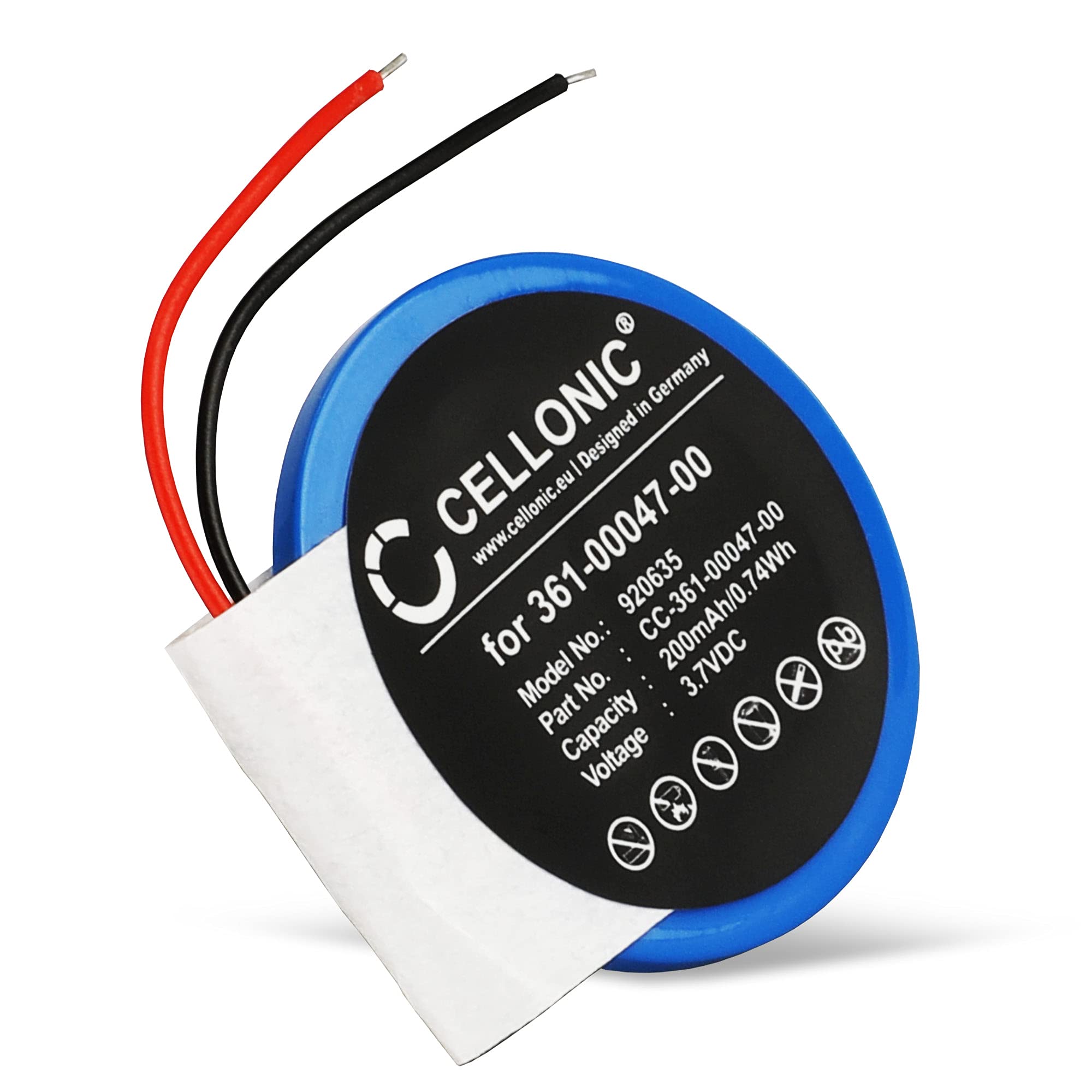 CELLONIC, Battery for Smartwatch & fitness tracker compatible with Garmin Approach S2, Forerunner 110, Approach S3 (200mAh, 3.7V) Replacement battery 361-00047-00 361-00064-00