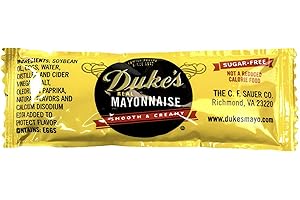 SUPOOBE Dukes Mayonnaise Packets 50 Pack. Sugar-Free, Low Carb, Gluten Free Individual Servings of Real Mayo. Great-Tasting and Full of Omega-3s in Tear-Open, Disposable Condiment Packs! Perfect for Parties!
