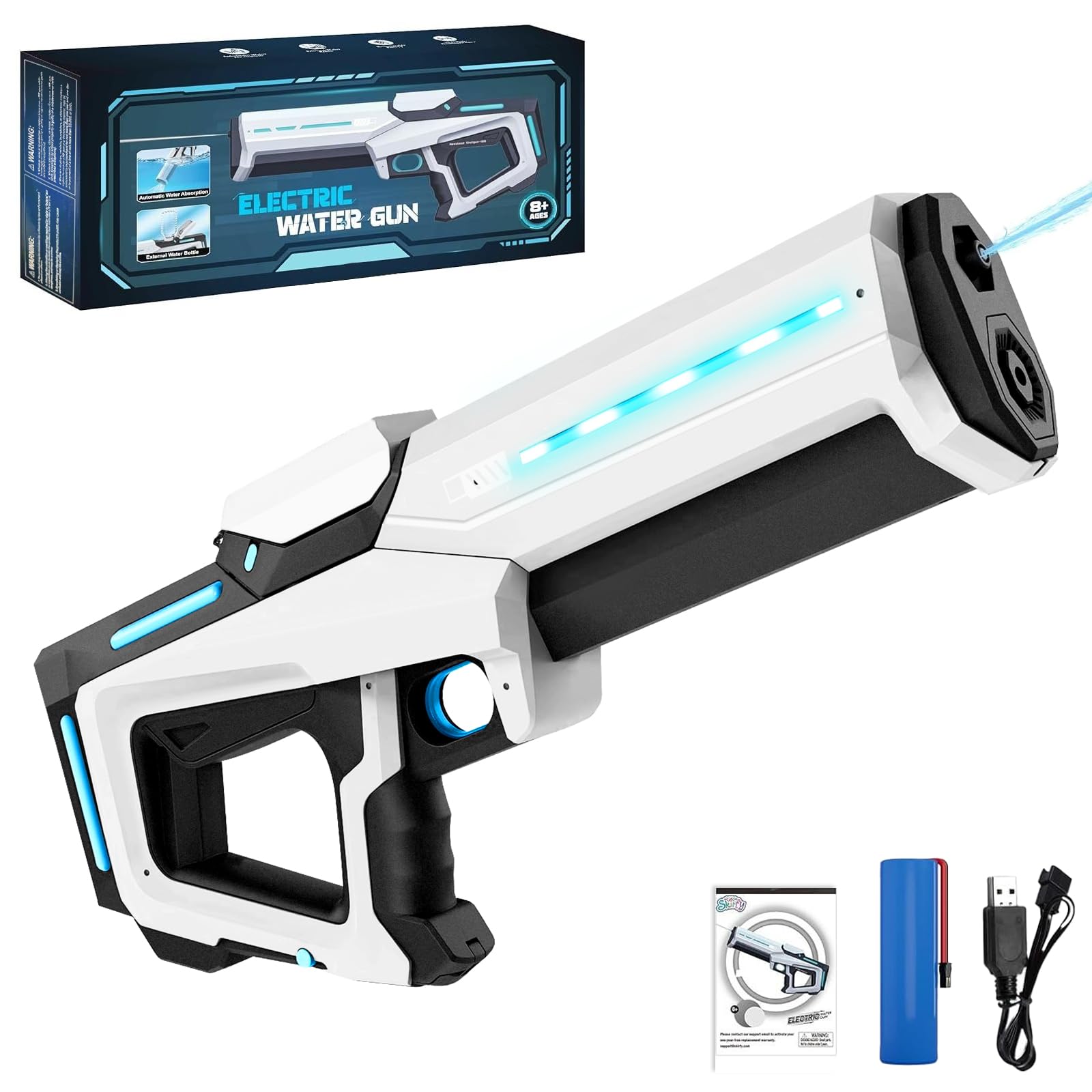 CHANCCI Electric Water Gun, Powerful Automatic Water Gun, New Water Pistol, Adult Electric Blaster, Long Range Waters Guns up to 26ft-39ft, Toy Waters Guns For The Whole Family To Play