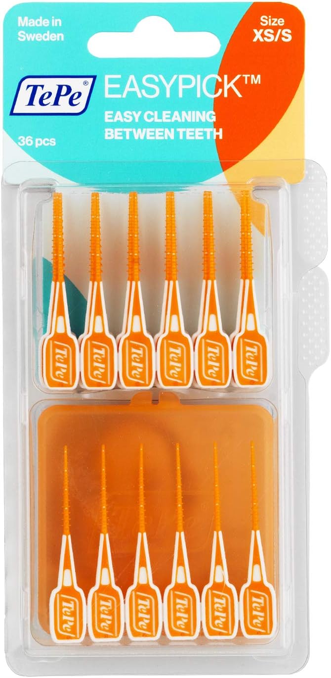 TePe Easy Pick Interdental Brush, Orange, Size XS/S, Pack of 1 x 36 by