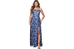 Xscape Womens 3D Flowers Strapless Floor Length DressSpecial Occasion Dress