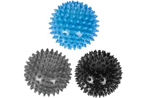 ZHAYAO 3 Pack Spiky Hard Massage Balls, Massager Rollers for Plantar Fasciitis,Muscle Soreness Massager Ball - Exercise, Neuro-Balance, Physical Therapy, 3 inches