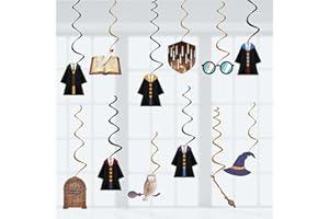 Wizard Party Decorations Magical Party Decor, Assembled and Ready to Use, Magic Theme Birthday Party Hanging Swrils 24pcs Par
