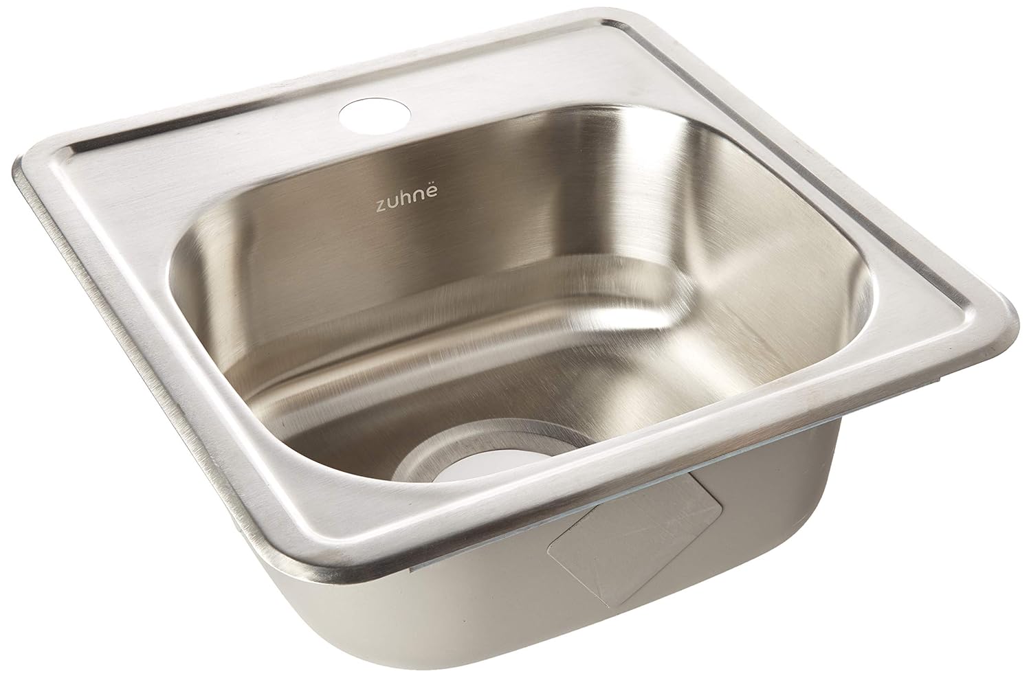 Kitchen Bath Fixtures Zuhne Drop In Top Mount Or Over Mount One Deck Hole Single And Double Bowl Stainless Steel Kitchen Sink 15x15 Single Kitchen Sinks
