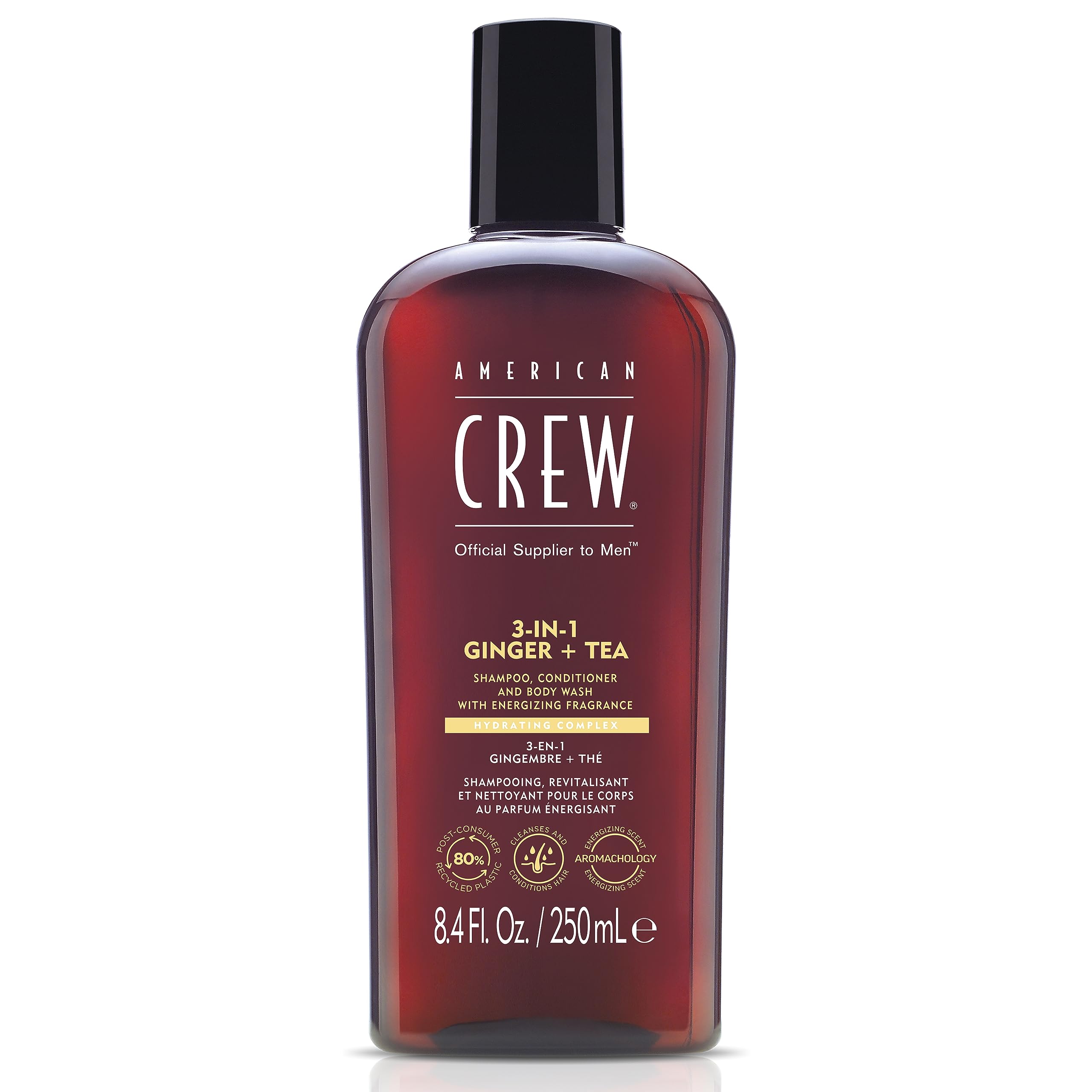 American Crew 3-in-1 Shampoo, Conditioner and Body Wash Ginger and Tea, 250 ml