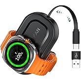 LVFAN Charger for Samsung Galaxy Watch 8/8 Classic /7 /Ultra /6/6 Classic /5 Pro /5/4 /3, Retractable USB C & USB A Charging Cable Cord, Charger Stand Replacement
