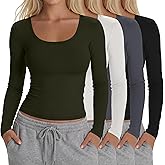 Sweetyweee 4 Pack Women's Compression Shirts Long Sleeve Yoga Tops Workout Athletic Base Layer Lightweight Quick Dry T-Shirt