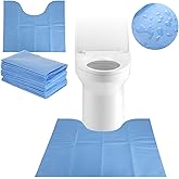 25 Pcs Disposable Toilet Mats, Absorbent Non-Woven Commode Mats, Non-Slip Potty Training Floor Mats, Around U-Shaped Floor Pads for Urine, Toilet Floor Protectors, 22×18.9"