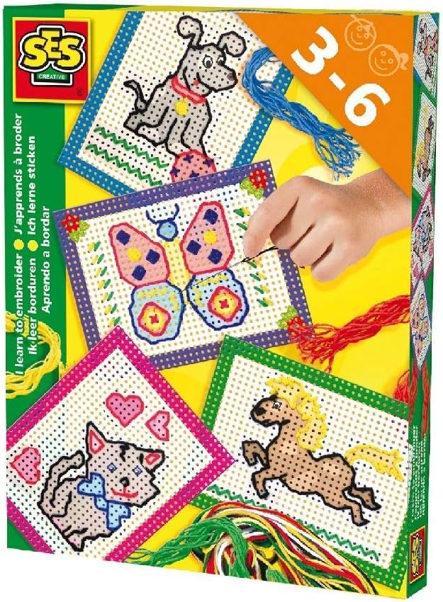 SES Creative - Aprendo a Bordar, Kit de Juego, Multicolor (14838)