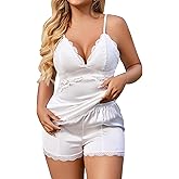 Avidlove Women Sleepwear Satin Pajamas Set Lace Camisole Shorts Nightwear