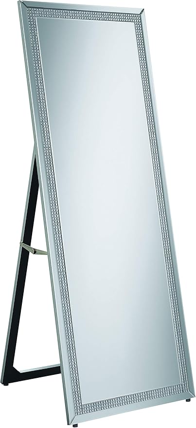 Amazon Com Coaster Home Furnishings Cheval Floor Mirror Silver