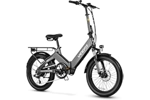 VEEFA F1 Electric bike for Adults, 500W Motor E bike with 10.4Ah Removable Battery, Folding Ebike 20MPH Max Speed& 60+ Miles Range, 5 Pedal-Assist Levels, UL 2849 Certified 7-Speed