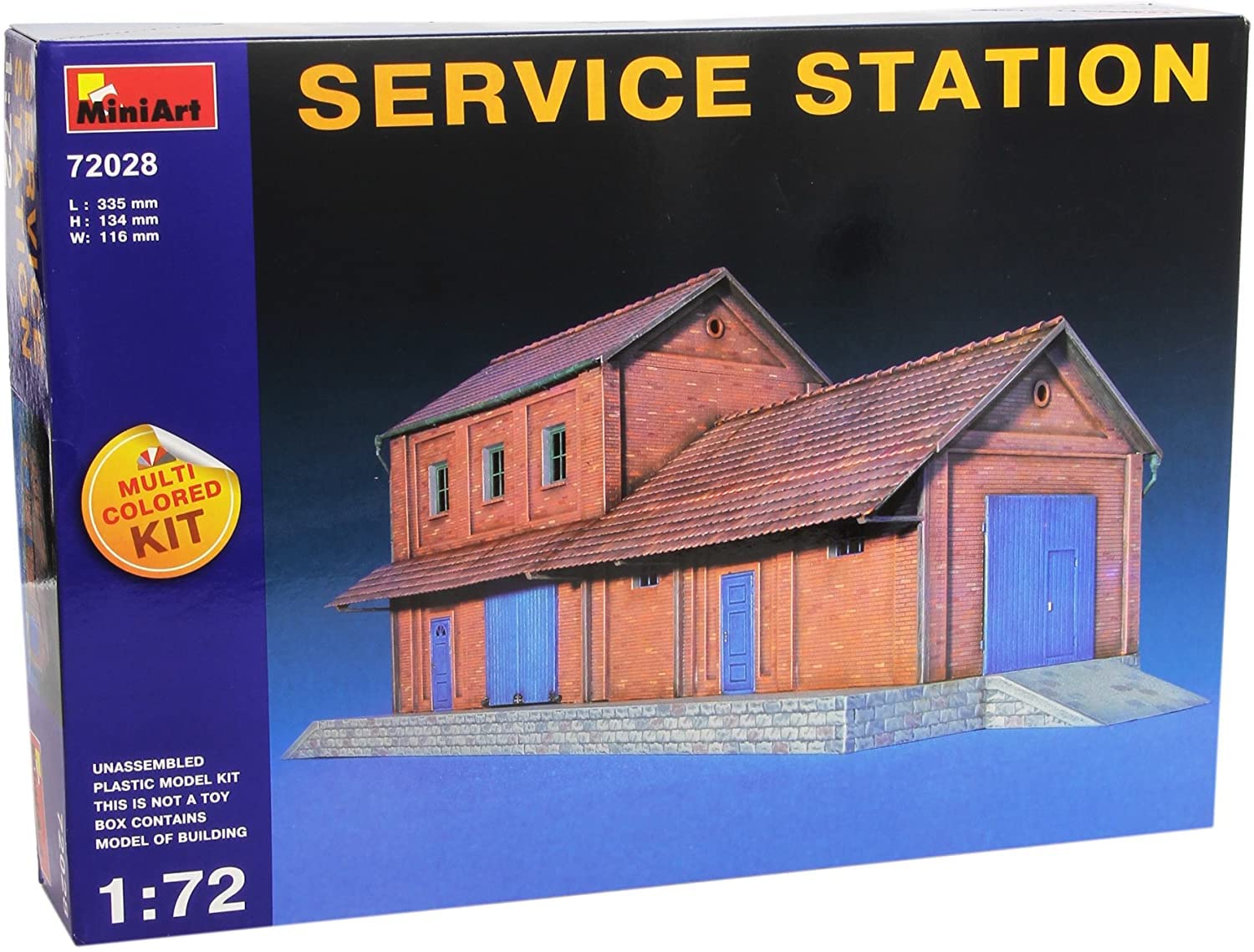 Miniart 1:72 Scale Service Station Plastic Model Kit