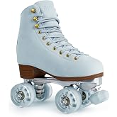 Roller Skates for Women or Men with Height Adjustable Rubber Stoppers Retro Suede Quad Roller Skates for Outdoor and Indoor