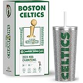 Hydrapeak x NBA Officially Licensed Boston Celtics Championship Edition 25 oz Rhinestone Bling Tumbler with Straw Lid, Limited Edition Collectors Box
