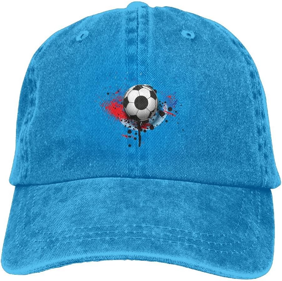 Cotton Denim Cap Baseball Hat Colorful Soccer Football Paint Six-Panel Adjustable Trucker Dad Hat