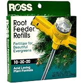 Ross Evergreen Shrub and Tree Fertilizer Refills for Ross Root Feeder, 10-20-20 For All Evergreens and Acid Loving Plants, 12 Refills