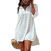 Blooming Jelly Womens Swimsuit Coverups White Chiffon Bathing Suit Cover Up Bikini Swimwear Beach Dress Outfits