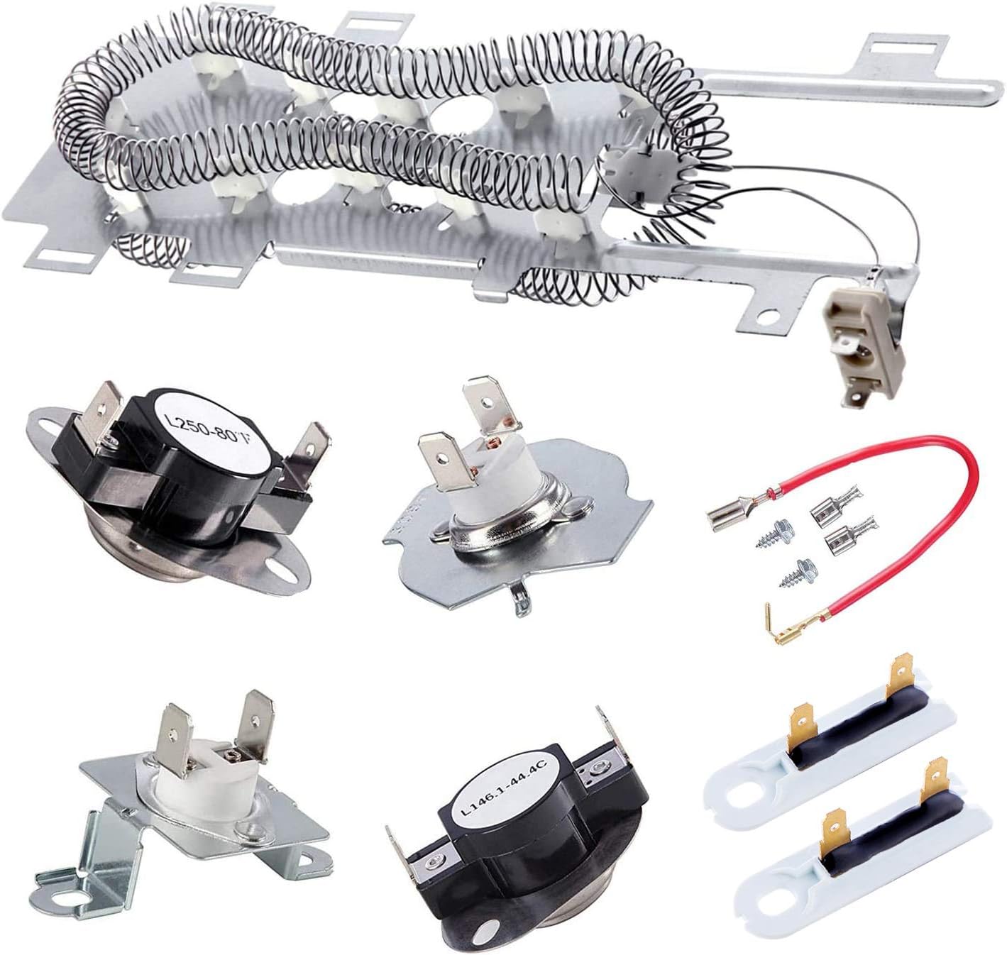 8544771 Dryer Heating Element, 279973 3392519 Thermal Fuse and 279816 Thermostat Cut Off Dryer Compatible with maytag, kenmore and More