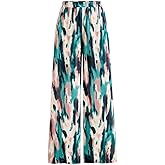 PRETTYGARDEN Womens Pants Dressy Casual Wide Leg Graphic Print Lounge Pants Women Comfy High Waist Pleated Palazzo Pants
