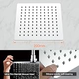 Ibergrif M20292 8 Inch Square Rain Shower Head 304 Stainless Steel Ultra Thin view 5