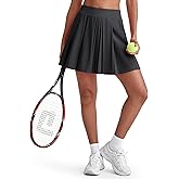 G4Free Wide Pleated Women Tennis Skirts High Waisted Golf Skorts Lightweight Casual Cute Athletic Built-in Shorts Pockets