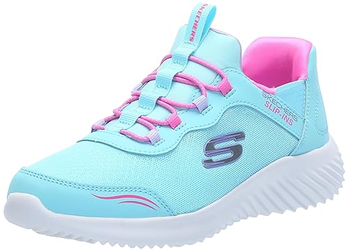 Skechers Girls Bounder-Simple Cute Sneaker, Turquoise, 1 Little Kid