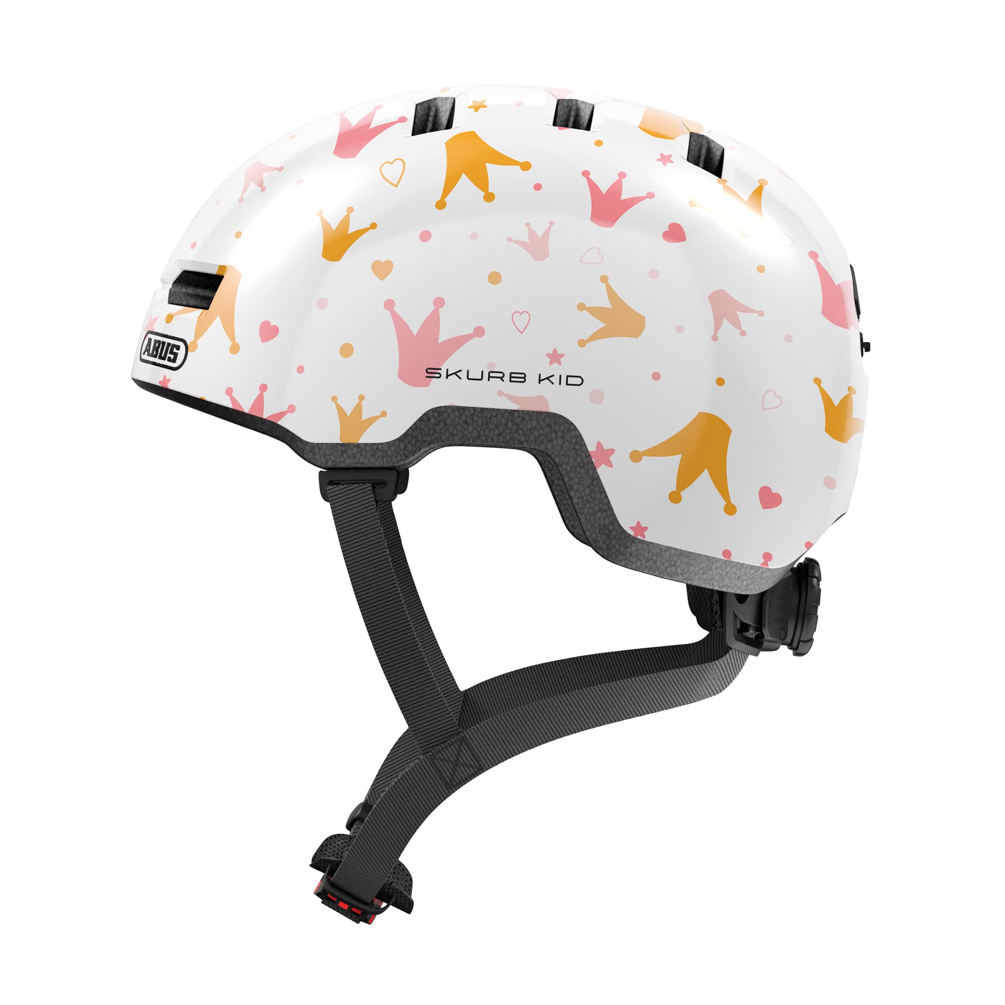 ABUS Skurb Kid children's helmet - robust bike helmet in skater look with space for a pigtail and a variety of designs - for girls and boys