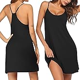 Ekouaer Cotton Nightgowns for Women Sleeveless Night Gown Tank Sleepshirts Racerback Sleep Dress Spaghetti Strap Chemise