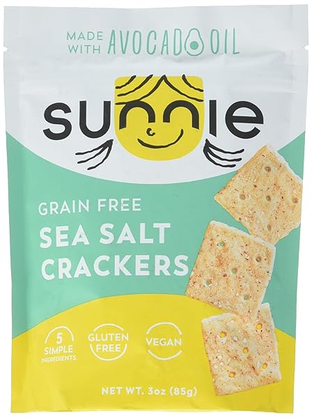SUNNIE, CRACKERS GRAIN FREE SEA SALT, 3 OUNCE