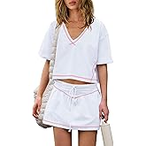 LAMISSCHE Womens 2 Piece Workout Sets Athletic Gym Sets Crop Top And Skirt With Shorts Set Activewears