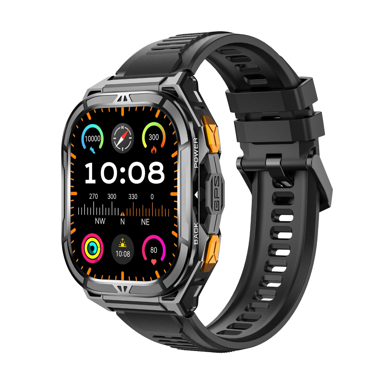 Photo 1 of 2025 GPS Sports Smart Watch for Men & Women, 1.96" AMOLED Display Fitness Tracker with Heart Rate, Blood Oxgn, Sleep Monitor, 100+ Sports Modes, Waterproof 5ATM, Compatible with Android & iOS (Black)