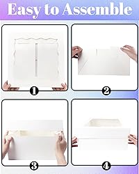 Bakepacker 36pcs 12x12x8 Inches Cake Boxes with