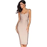 Midi Bodycon Bandage Dresses for Women Semi-Formal Cocktail Dresses Wedding Guest Dress